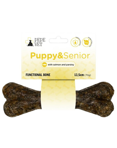 PAKA ZWIERZAKA PEPE Vet Funkční kost Puppy&Senior 13,5 cm (70 g) pro štěňata a seniory