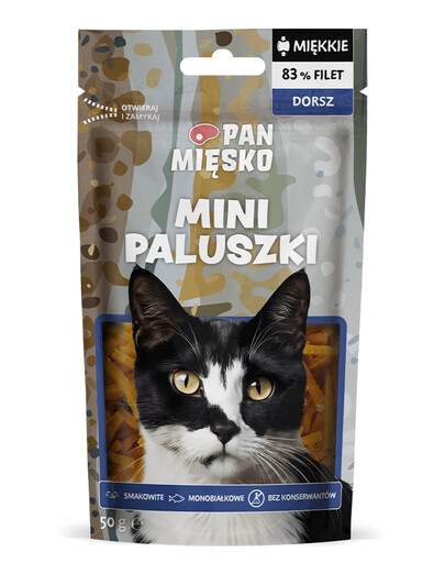 PAN MIĘSKO Mini pamlsek z tresky pro kočky 50 g