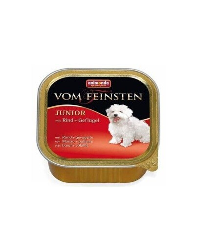 Animonda Vom Feinsten Junior mit Rind + Geflugel 150g - vlhké krmivo pro štěňata s hovězím masem a drůbeží 150g