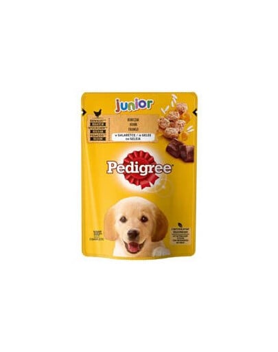 Pedigree Junior krmivo pro štěňata Kuře s rýží v želé 100g