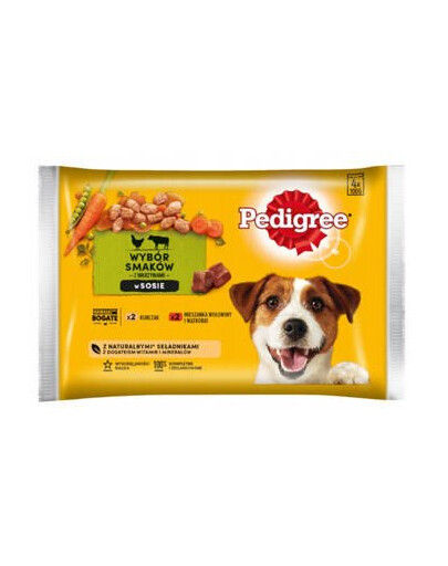 Pedigree Kuře, Zelenina, Hovězí 4 x 100 g - krmivo pro psy v kapsičce