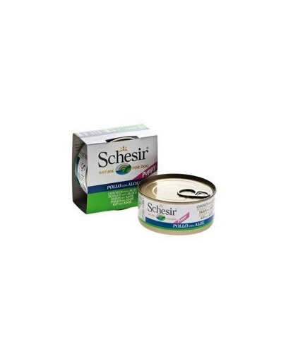 Schesir Pollo Con Aloe 150g - vlhké krmivo pro štěňata kuře s aloe vera 150g