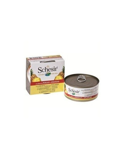 Schesir Con Filetti Di Pollo Con Pineapple 150g - Kuřecí mokré krmivo pro psy s ananasem 150g