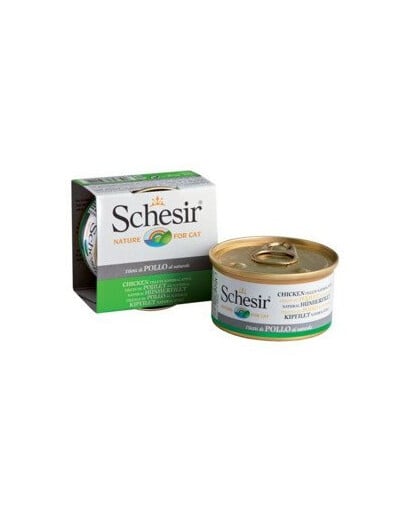 Schesir krmivo pro kočky v konzervě kuřecí filety ve vlastní omáčce 85g