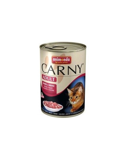 Animonda Carny Adult Rind + Herz 400 g - Vlhké krmivo pro dospělé kočky s hovězím masem a srdcem 400 g