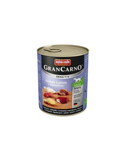 Animonda Grancarno Sensitiv Reines Lamm + Kartoffeln 800g - vlhké krmivo pro psy s jehněčím masem a bramborami