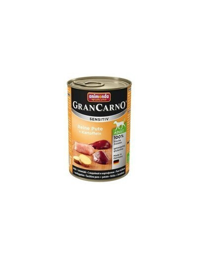 Animonda Grancarno Sensitiv Reine Pute + Kartoffeln 400g - vlhké krmivo pro citlivé psy s krůtím masem a bramborami 400g