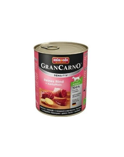 Animonda Grancarno Sensitiv Reines Rind + Kartoffeln 800g - vlhké krmivo pro citlivé psy s hovězím masem a bramborami 800g