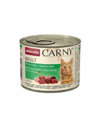 Animonda Carny Adult Pute + Kaninchen 200 g - mokré krmivo pro dospělé kočky s krůtou a králíkem 200g