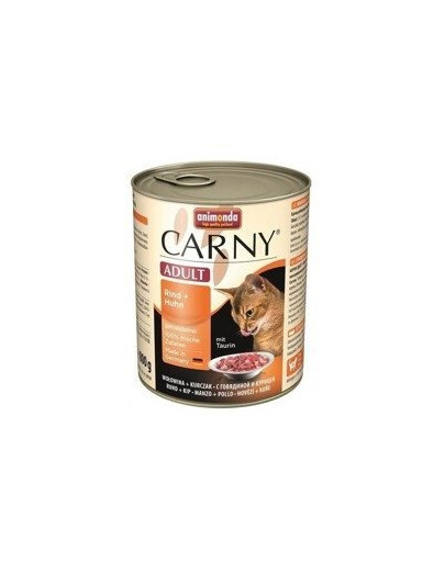 Animonda Carny Adult Rind + Huhn 800g - vlhké krmivo pro dospělé kočky s hovězím a kuřecím masem