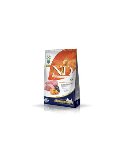Farmina N&D GF Pumpkin Lamb Blueberry Adult Mini 2,5kg - suché krmivo pro dospělé psy malých plemen s jehněčím masem 2,5kg