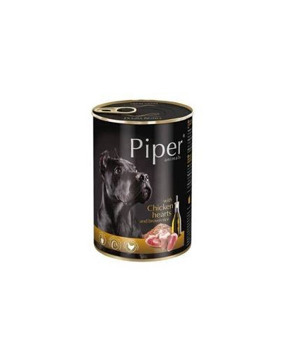 Piper s kuřecím srdcem a hnědou rýží pro dospělé psy velkých a středních plemen 400 g