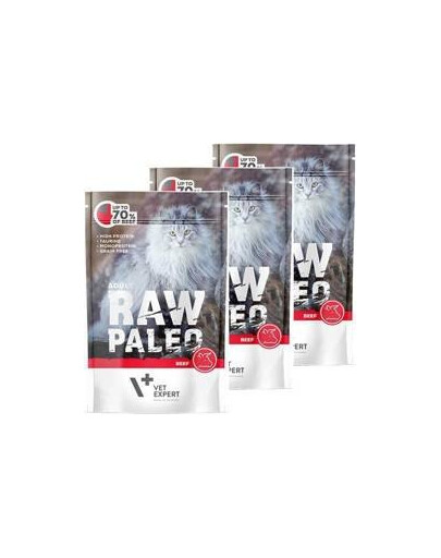 VETEXPERT RAW PALEO hovězí maso pro dospělé kočky