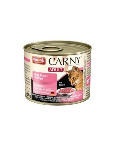 Animonda Carny Adult Pute Huhn + Shrimps 200g - mokré krmivo pro dospělé kočky s kuřecím masem a krevetami 200g
