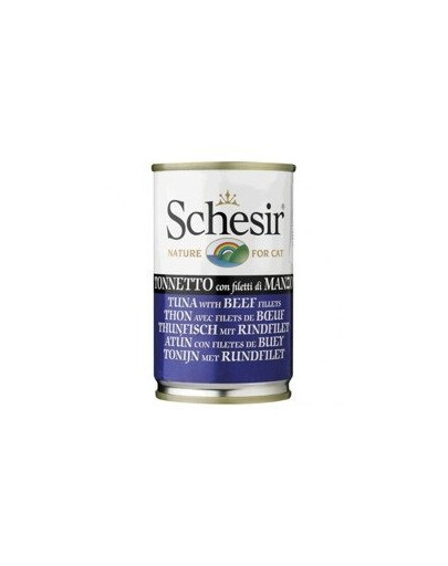 Versele-Laga Schesir Cat 140 g - vlhké krmivo pro kočky s tuňákem a hovězím masem 140 g