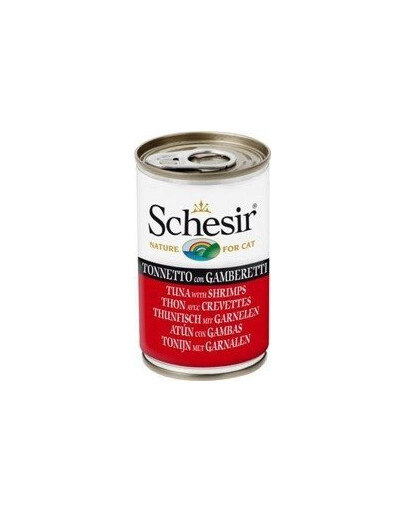 Versele-Laga Schesir Cat 140g - Mokré krmivo pro kočky s tuňákem a krevetami 140g