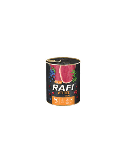 Rafi konzerva pro psy kachna, borůvky a brusinky 800 g