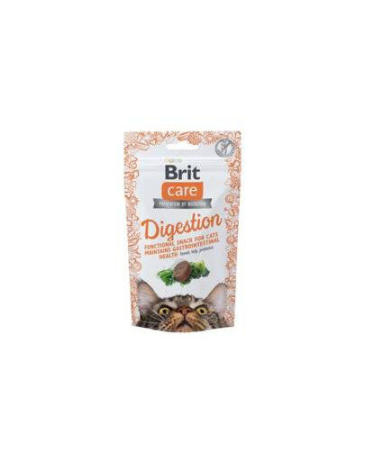 Brit Care Cat Snack Digestion 50g - pochoutka podporující trávení pro dospělé kočky