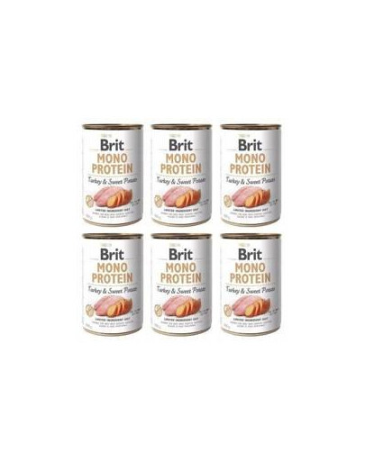 BRIT Mono Protein Turkey & Sweet Potato 6x 400 g monoproteinové krmivo pro krůtu a sladké brambory