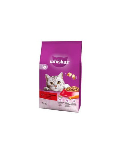 WHISKAS Dry Beef granule pro dospělé kočky 1,4 kg