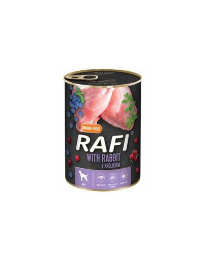 Rafi psí konzervy s králíkem, borůvkami a brusinkami 400g