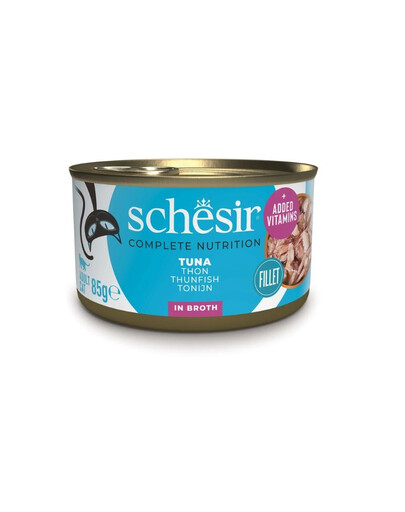 SCHESIR Tuňák ve vývaru pro kočky 85 g