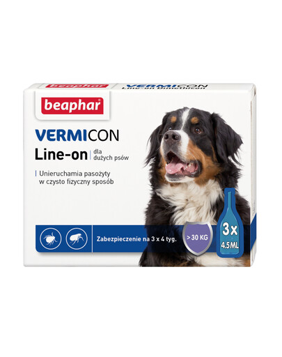 BEAPHAR Vermicon Line-On Dog L Kapky proti blechám a klíšťatům pro velké psy 3x4,5 ml